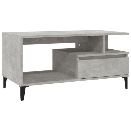 Mesa de Centro, Mesa baixa, 90x49x45 derivados de madeira cinzento cimento