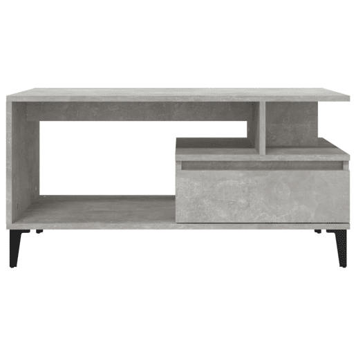 Mesa de Centro, Mesa baixa, 90x49x45 derivados de madeira cinzento cimento