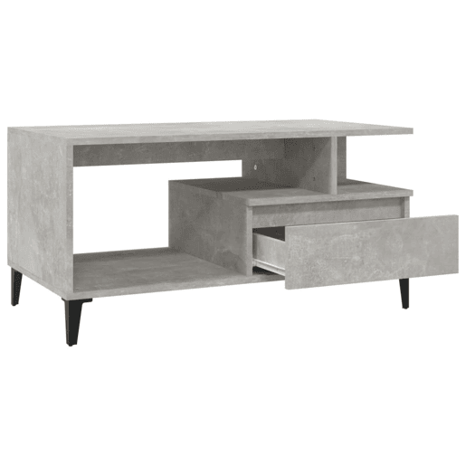 Mesa de Centro, Mesa baixa, 90x49x45 derivados de madeira cinzento cimento