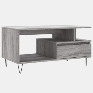 Mesa de Centro, Mesa baixa, 90x49x45 cm derivados de madeira cinzento sonoma