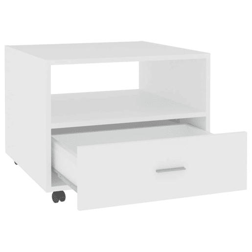 Mesa de Centro, Mesa baixa, 55x55x40 cm derivados de madeira branco