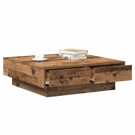 Mesa de Centro, Mesa baixa, Madeira antiga 90 x 90 x 28 cm