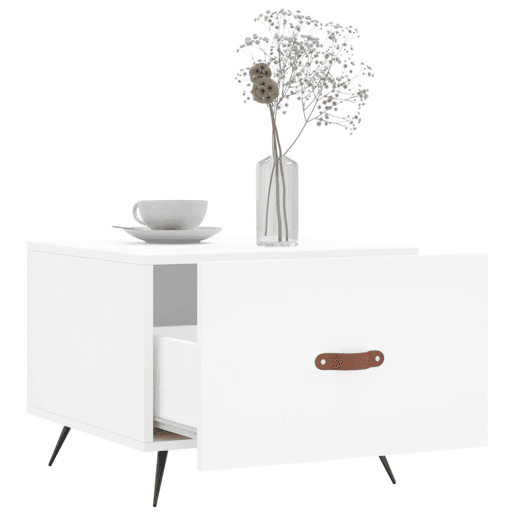 Mesa de Centro, Mesa baixa, 50x50x40 cm derivados de madeira branco