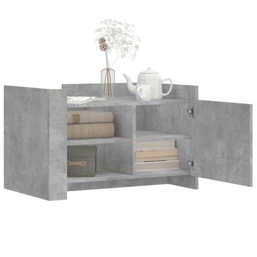Mesa de Centro, Mesa baixa, 80x50x50 cm derivados de madeira cinza cimento