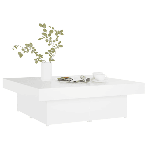 Mesa de Centro, Mesa baixa, 90x90x28 cm derivados de madeira branco