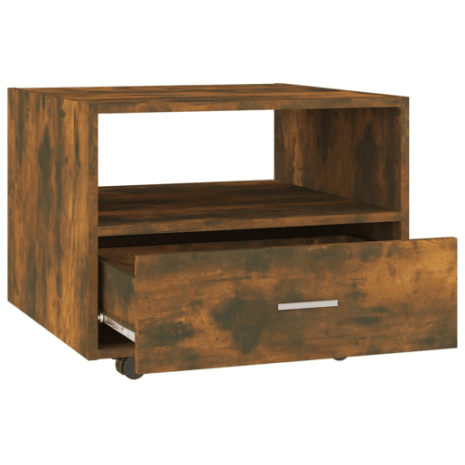 Mesa de Centro, Mesa baixa, 55x55x40 cm derivados de madeira carvalho fumado