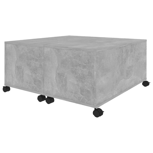 Mesa de Centro, Mesa baixa, 75x75x38 cm contraplacado cinzento cimento
