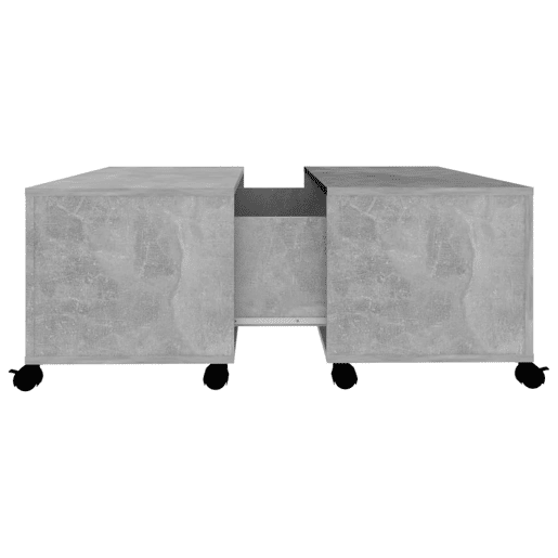 Mesa de Centro, Mesa baixa, 75x75x38 cm contraplacado cinzento cimento