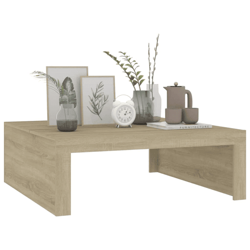 Mesa de Centro, Mesa baixa, 100x100x35 cm derivados madeira carvalho sonoma