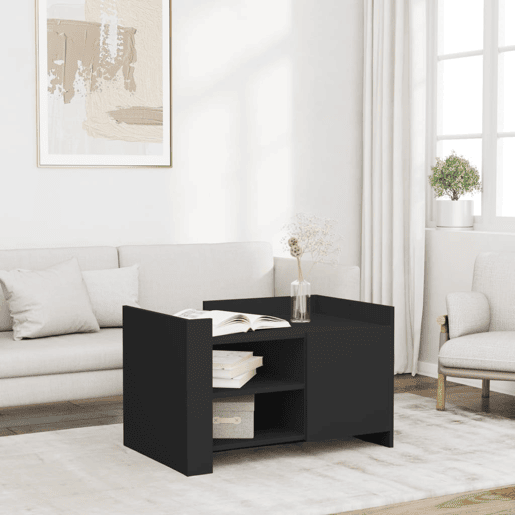 Mesa de Centro, Mesa baixa, 80x50x50 cm derivados de madeira preto