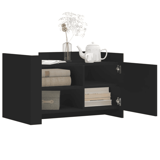 Mesa de Centro, Mesa baixa, 80x50x50 cm derivados de madeira preto