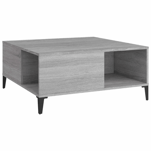 Mesa de Centro, Mesa baixa, 80x80x36,5 cm derivados madeira cinzento sonoma
