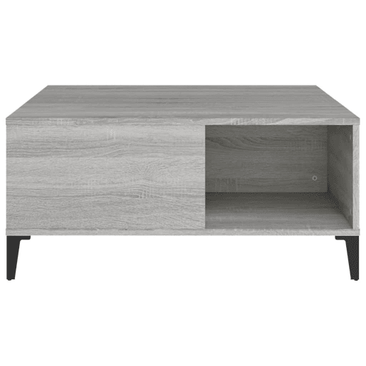 Mesa de Centro, Mesa baixa, 80x80x36,5 cm derivados madeira cinzento sonoma