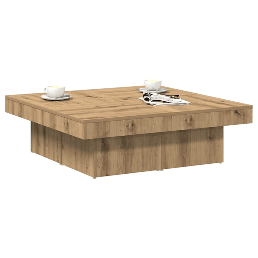 Mesa de Centro, Mesa baixa, 90x90x28 cm derivados madeira carvalho castanho