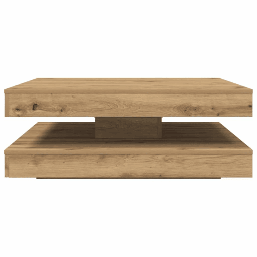 Mesa de Centro, Mesa baixa, rotativa a 360graus 90x90x34,5cm carvalho artisiano