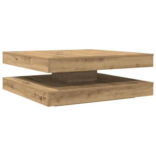 Mesa de Centro, Mesa baixa, rotativa a 360graus 90x90x34,5cm carvalho artisiano