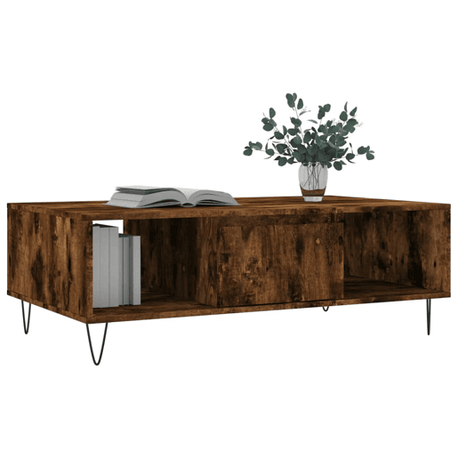 Mesa de Centro, Mesa baixa, 104x60x35cm derivados de madeira carvalho fumado