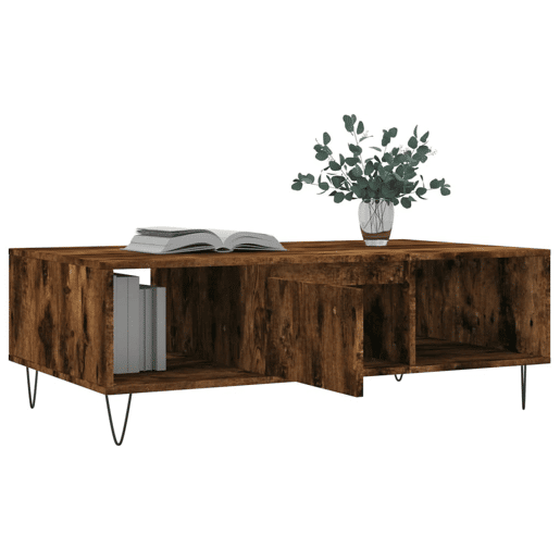Mesa de Centro, Mesa baixa, 104x60x35cm derivados de madeira carvalho fumado