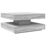 Mesa de Centro, Mesa baixa, rotativa a 360 graus 70x70x34,5 cm sonoma cinza