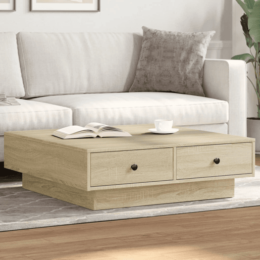 Mesa de Centro, Mesa baixa, 90x90x28 cm contraplacado carvalho sonoma