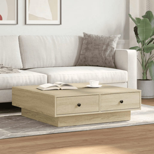 Mesa de Centro, Mesa baixa, 90x90x28 cm contraplacado carvalho sonoma