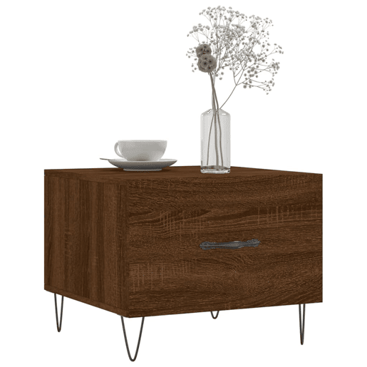 Mesa de Centro, Mesa baixa, 50x50x40 cm derivados madeira carvalho castanho
