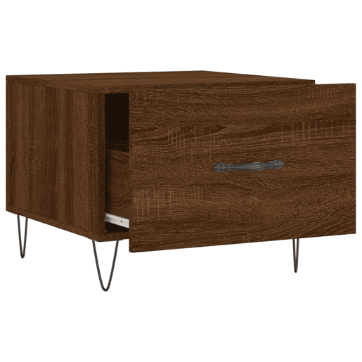 Mesa de Centro, Mesa baixa, 50x50x40 cm derivados madeira carvalho castanho