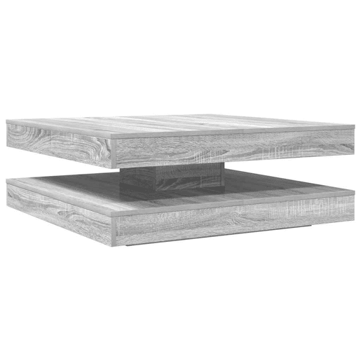 Mesa de Centro, Mesa baixa, rotativa a 360 graus 90x90x34,5 cm sonoma cinza