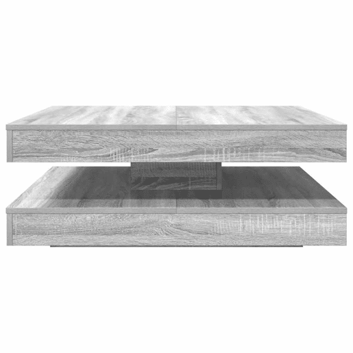 Mesa de Centro, Mesa baixa, rotativa a 360 graus 90x90x34,5 cm sonoma cinza