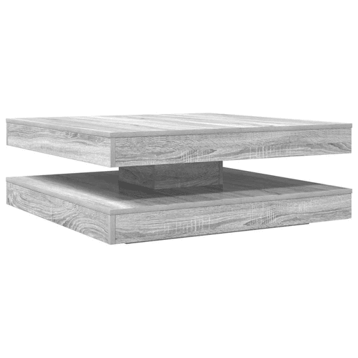 Mesa de Centro, Mesa baixa, rotativa a 360 graus 90x90x34,5 cm sonoma cinza