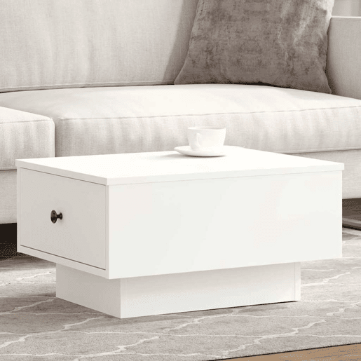 Mesa de Centro, Mesa baixa, 60x45x31 cm derivados de madeira branco