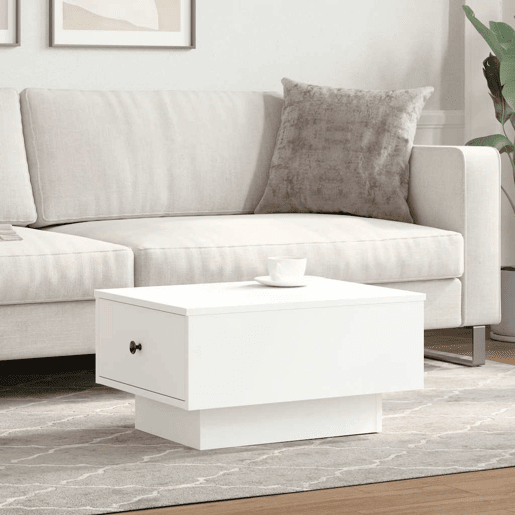 Mesa de Centro, Mesa baixa, 60x45x31 cm derivados de madeira branco
