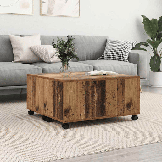 Mesa de Centro, Mesa baixa, com gaveta Madeira antiga 75 x 75 x 38 cm