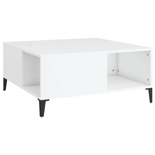 Mesa de Centro, Mesa baixa, 80x80x36,5 cm derivados de madeira branco