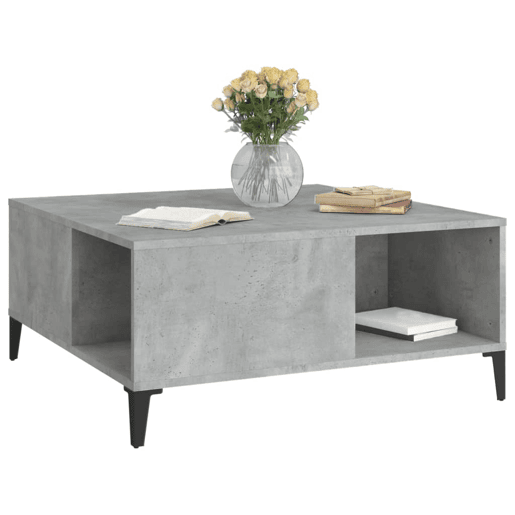 Mesa de Centro, Mesa baixa, 80x80x36,5 cm derivados madeira cinzento cimento