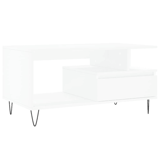 Mesa de Centro, Mesa baixa, 90x49x45 cm derivados de madeira branco
