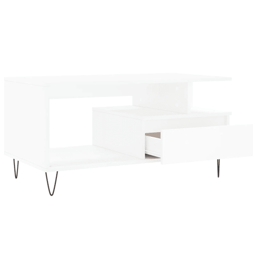 Mesa de Centro, Mesa baixa, 90x49x45 cm derivados de madeira branco