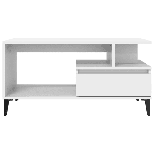 Mesa de Centro, Mesa baixa, 90x49x45 cm derivados de madeira branco