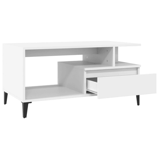 Mesa de Centro, Mesa baixa, 90x49x45 cm derivados de madeira branco