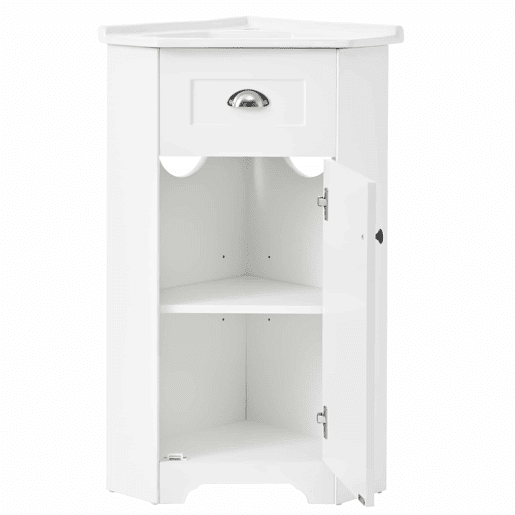 Móvel de casa de banho 81x47x93 cm - Suporte, lavatório em cerâmica, MDF resistente à água, arrumação - Branco