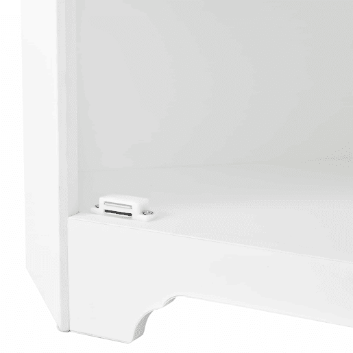 Móvel de casa de banho 81x47x93 cm - Suporte, lavatório em cerâmica, MDF resistente à água, arrumação - Branco