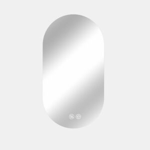 Espelho LED de parede 60x90cm - tátil, antiembaciamento, casa de banho e barbearia - prateado