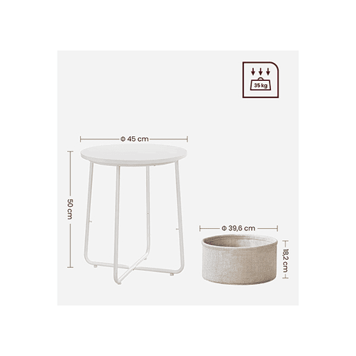 MESA LATERAL, branca