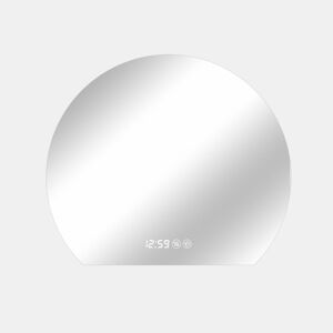 Espelho LED redondo 80 cm - luz regulável 3 cores, antiembaciamento, montagem na parede - Prateado