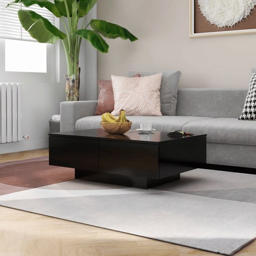 Mesa de Centro, Mesa baixa, 90x60x31 cm contraplacado preto