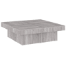 Mesa de Centro, Mesa baixa, 90x90x28 cm derivados madeira cinzento sonoma