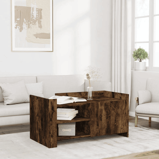 Mesa de Centro, Mesa baixa, 100x50x50cm derivados de madeira carvalho fumado