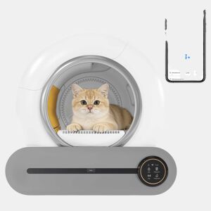 Caixa de areia autolimpante 65L - para vários gatos, sensor infravermelho, eliminação de odores, controlo por aplicação, segurança infantil - branco