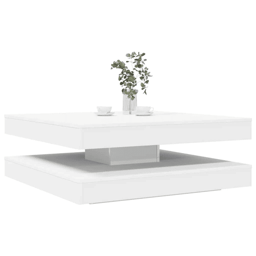 Mesa de Centro, Mesa baixa, rotativa a 360 graus 90x90x34,5 cm branco