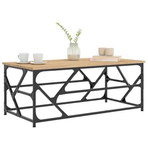 Mesa de Centro, Mesa baixa, 100x50x40 cm derivados madeira cor carvalho sonoma